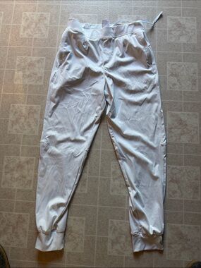 Men's White Athletic Jogger Pants